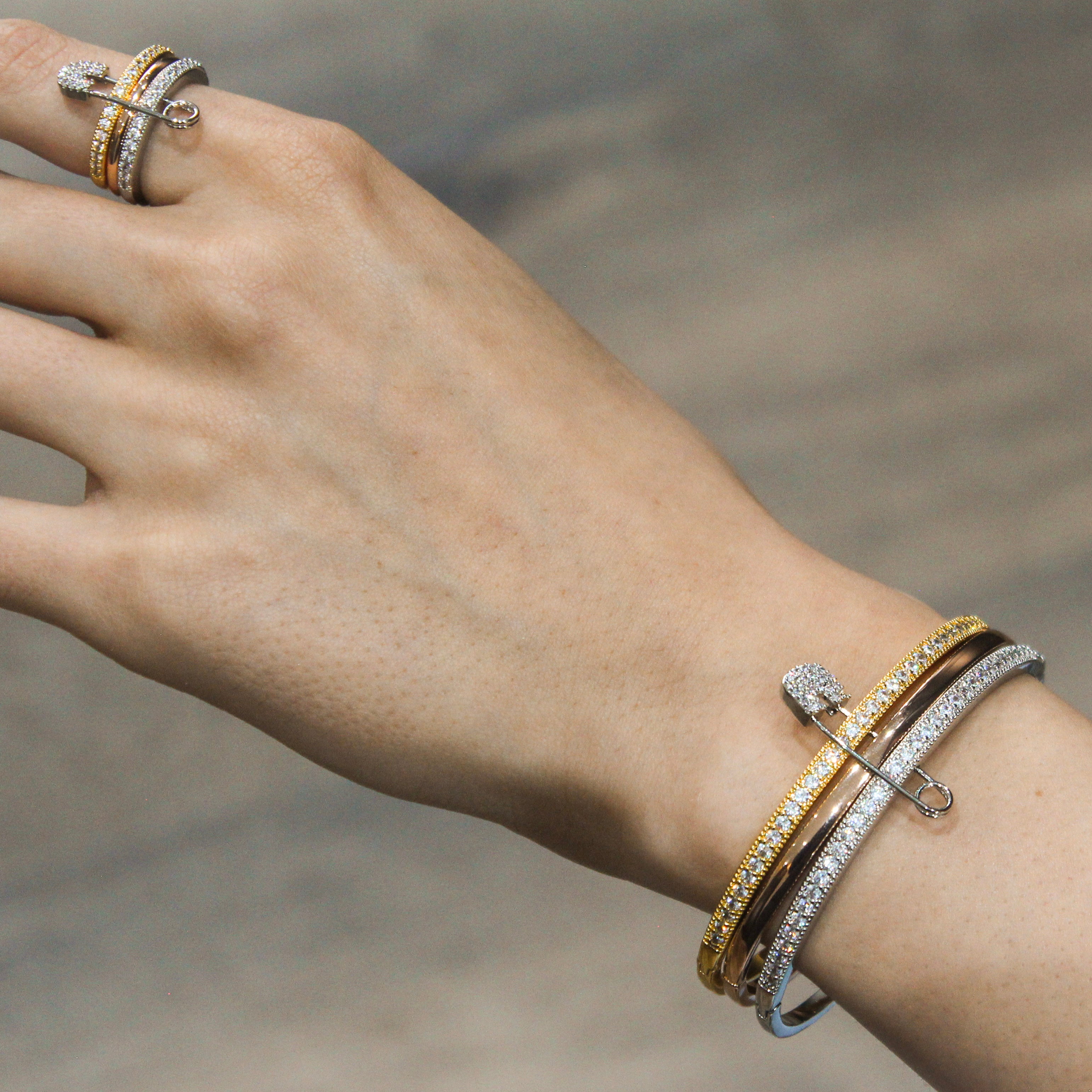 Alizia Safety Pin Bangle + Ring
