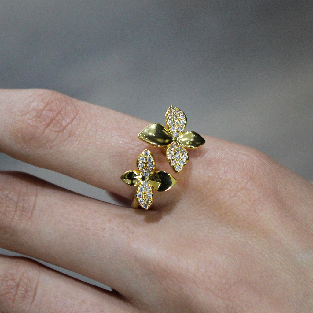 Alizia 4 Leaf Bangle + Ring