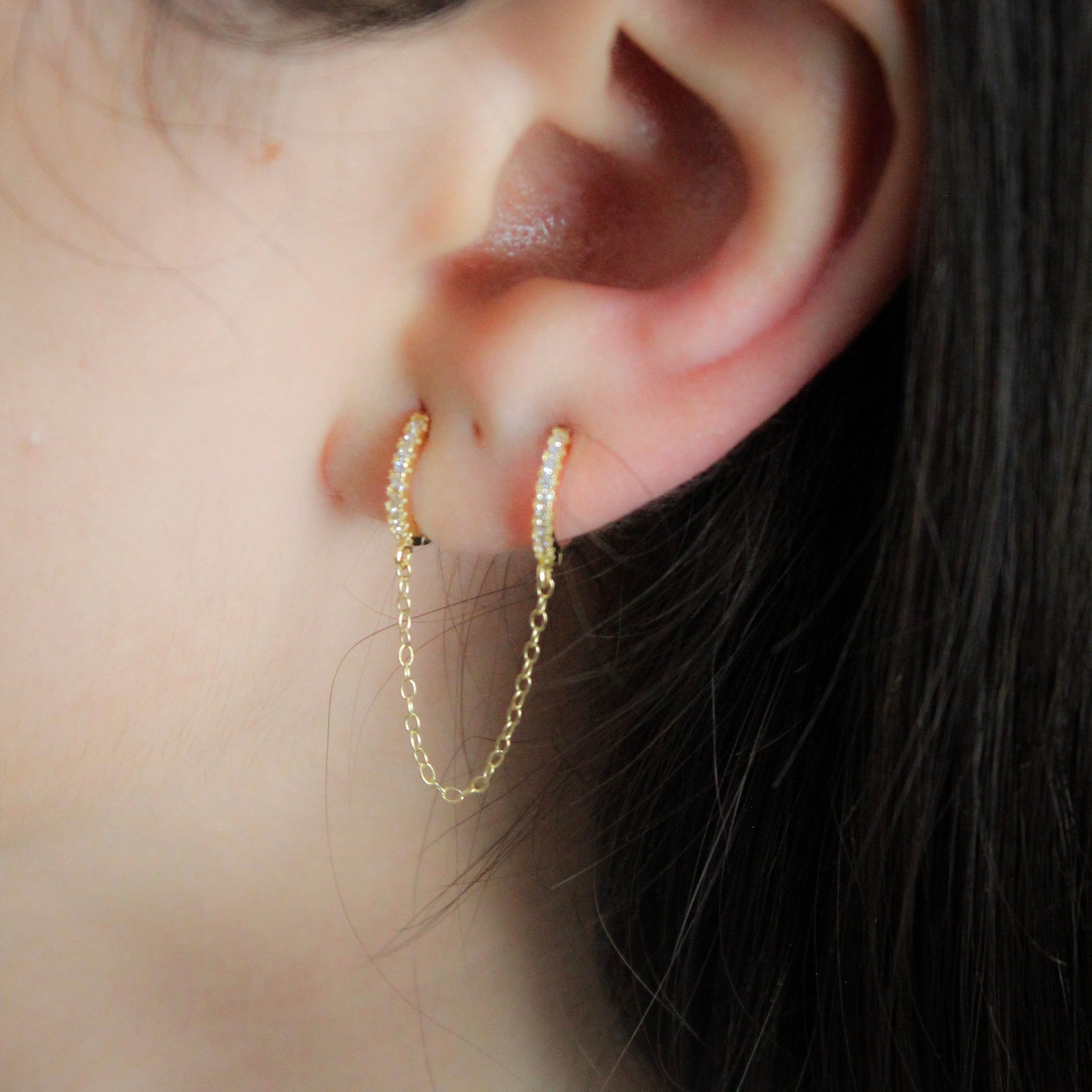 Alizia Double Hoop Chain Earring
