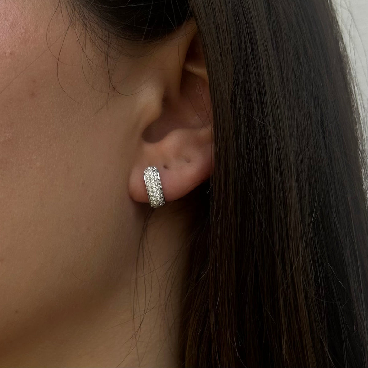 Alizia R Style Diamond Cluster Small Hoops