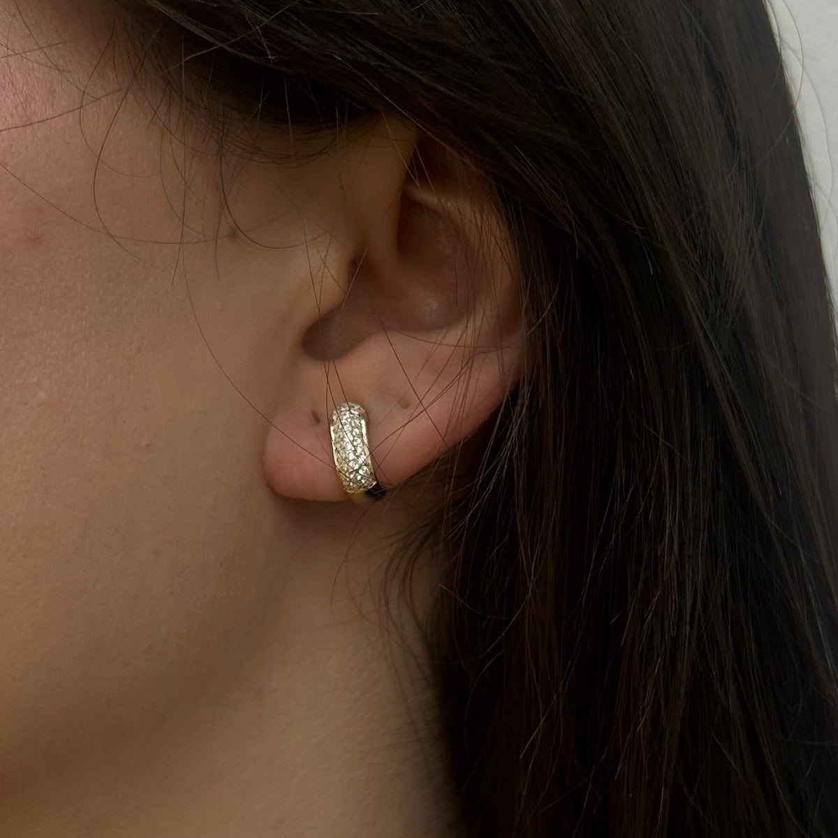 Alizia R Style Diamond Cluster Small Hoops