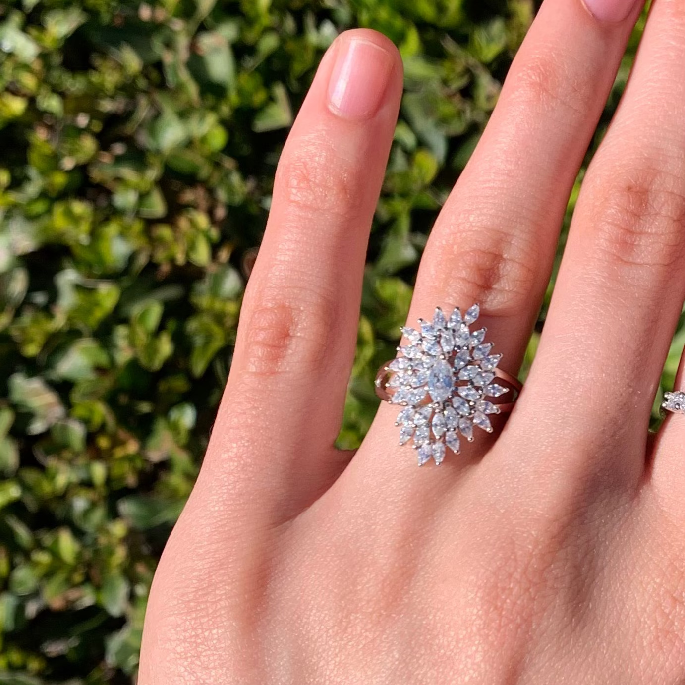 Alizia Clustered Pear Marquise Ring