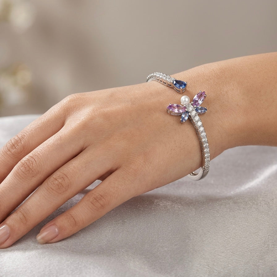 Alizia Pearl Butterfly Bangle