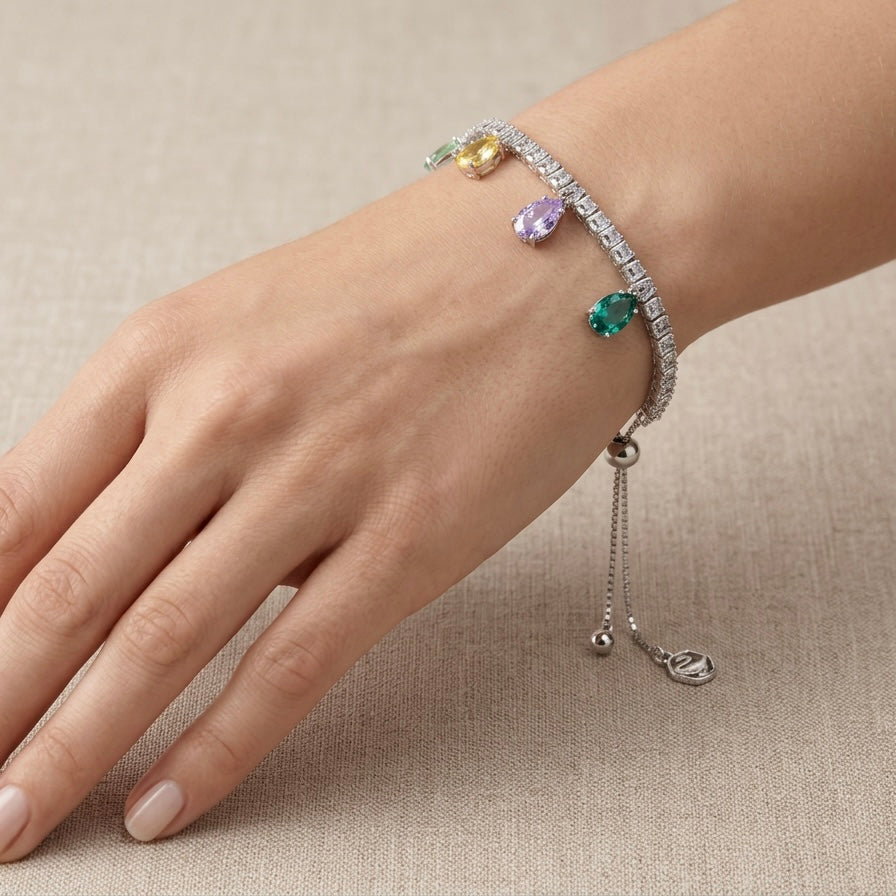 Alizia Chunky Tennis Multi Charm Bracelet