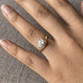 Alizia Pear Cut Diamond Pinky Ring Size 4