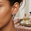 Alizia Double Rectangle Drop Earrings