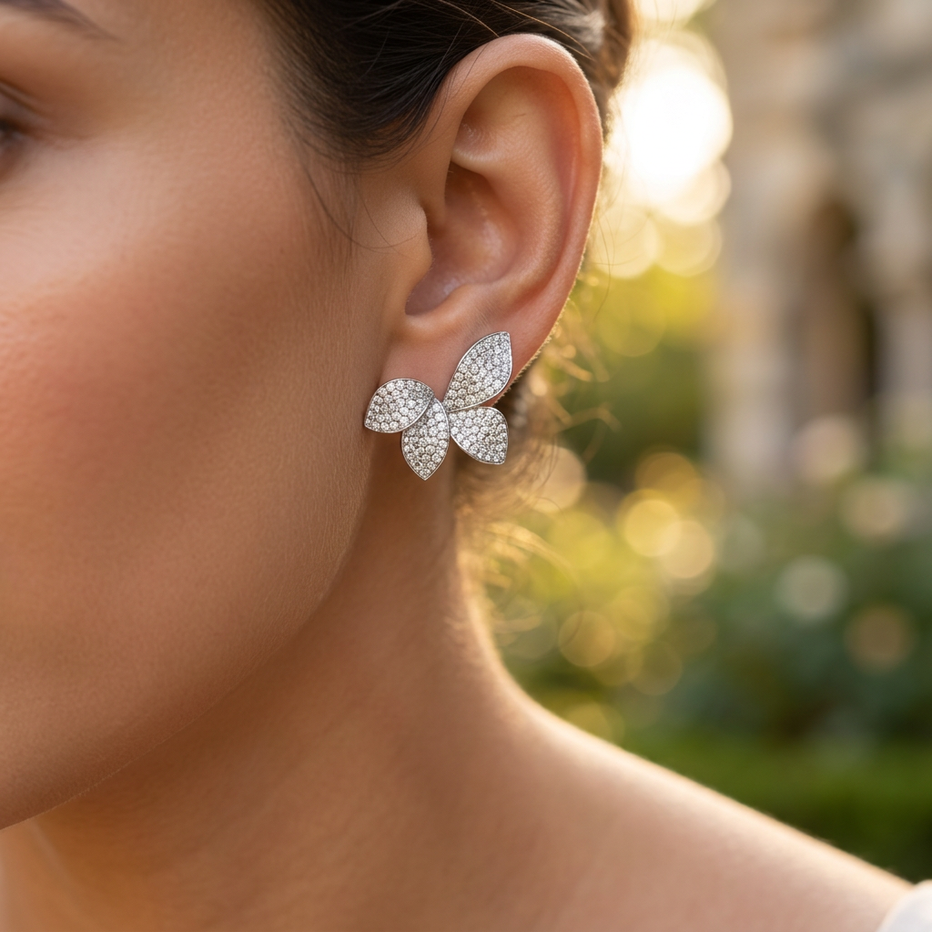Alizia Petal and Leaf Adjustable Drop Earrings