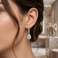 Alizia Teardrop Shaped Diamanté Drop Earrings