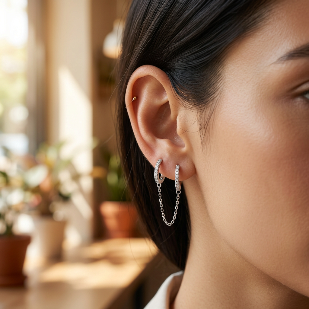 Alizia Hoop Chain Earring