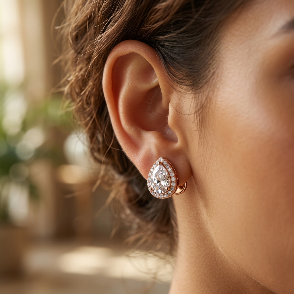 Alizia Teardrop Shaped Stud Earrings