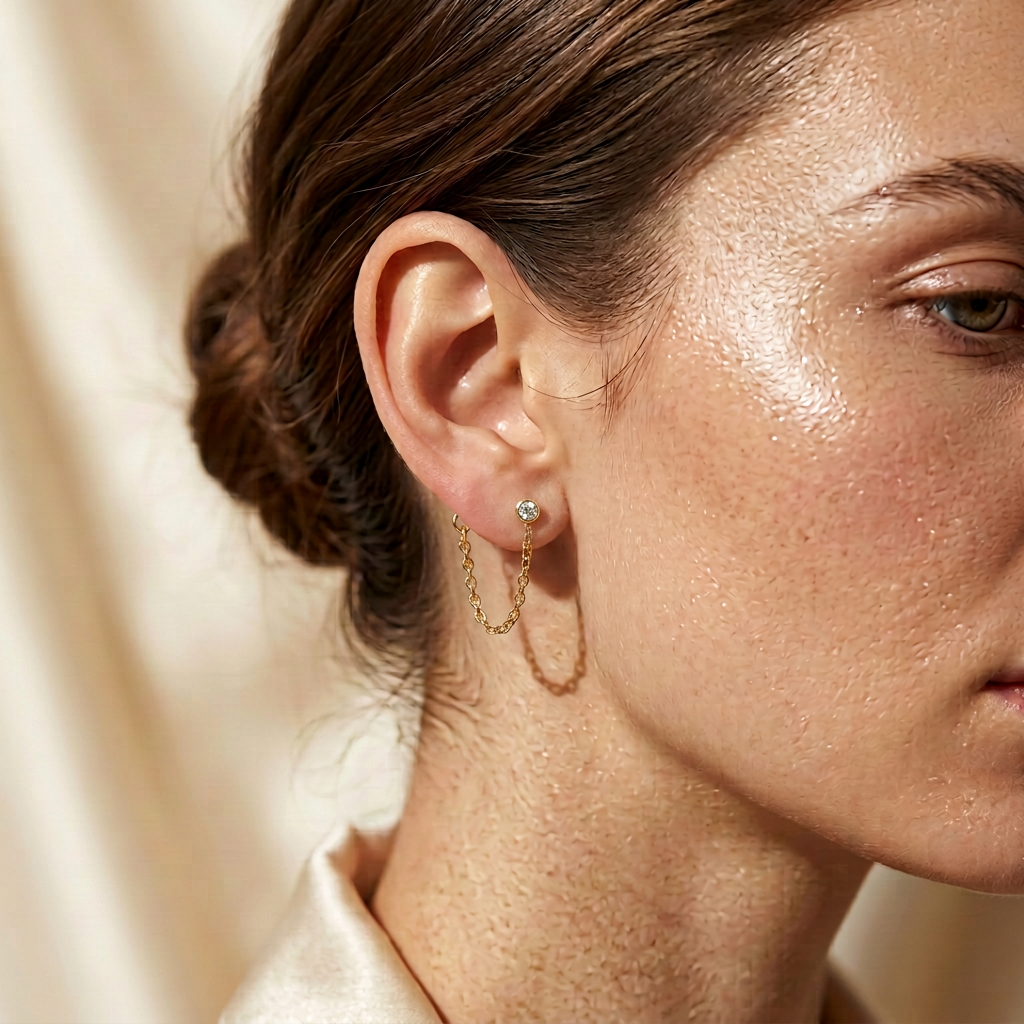 Alizia Drop Stud Chain Earring