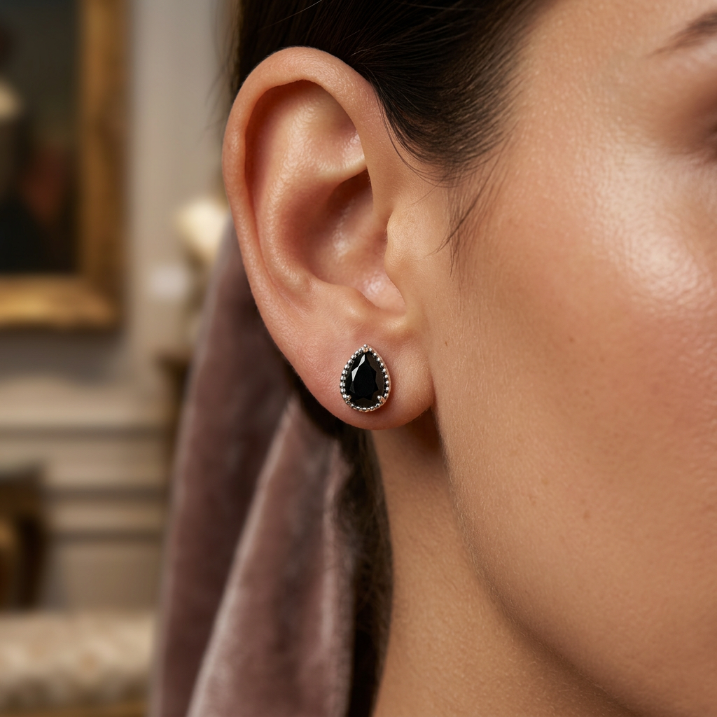 Alizia Pear Stone Stud Earrings-