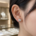 Alizia Carved Halo Stud Earrings