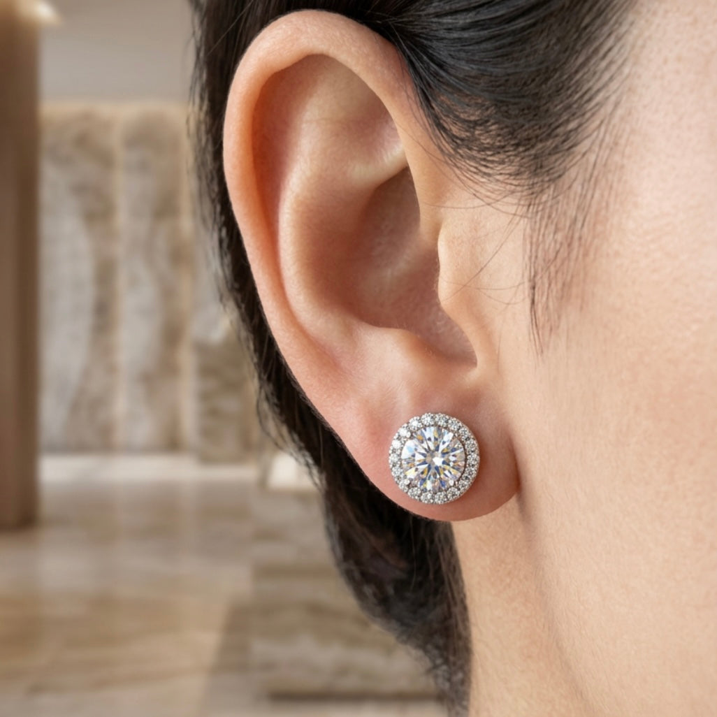 Alizia Crystal Rimmed Stud Earrings