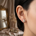 Pear Halo Stud Earrings