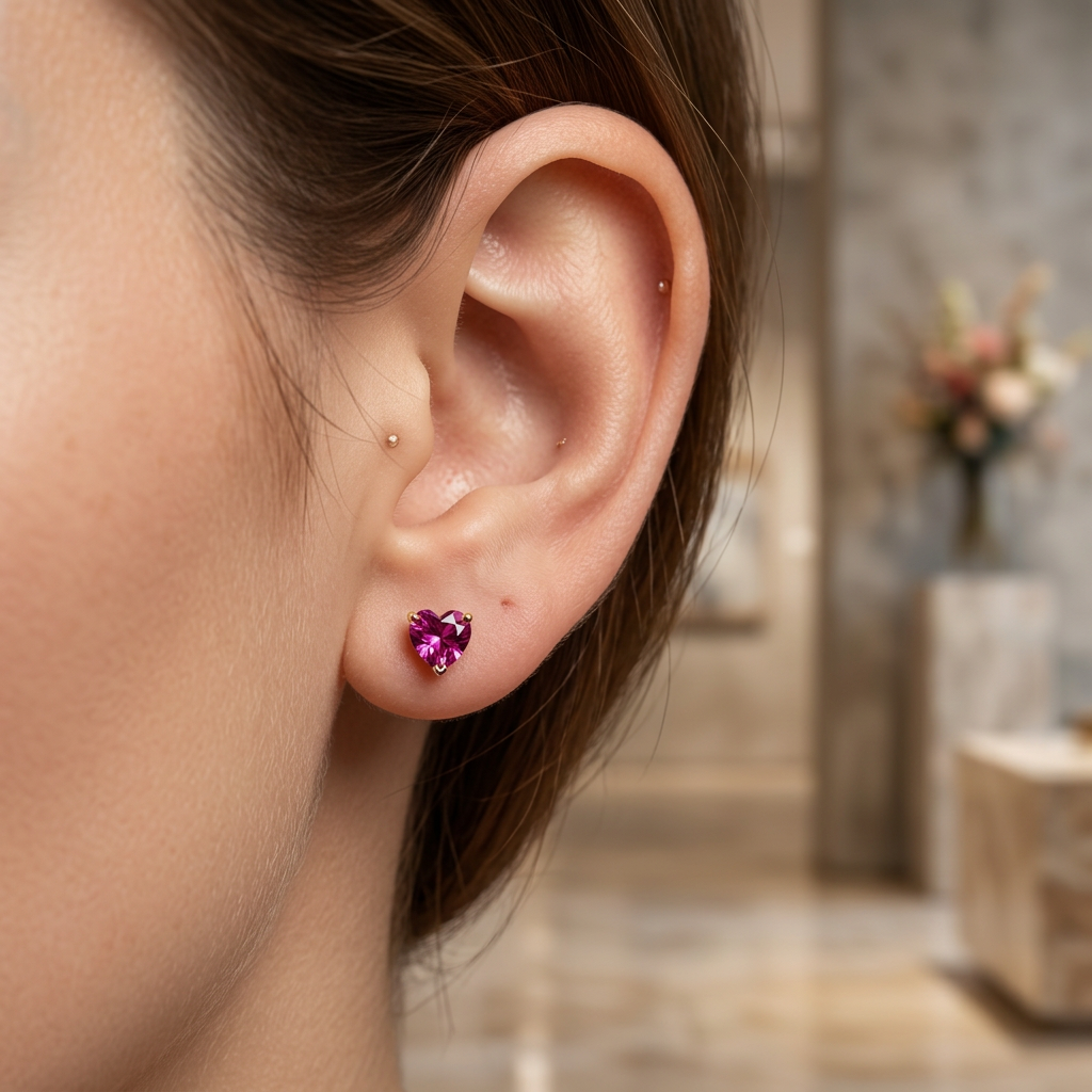 Heart Shaped Stud Earrings