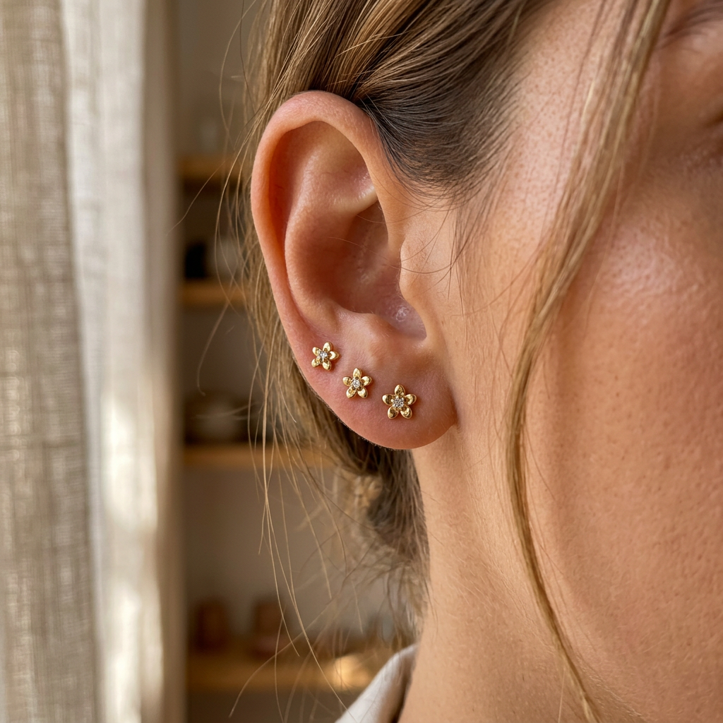 Alizia 3 Pack Daisies Stud Earrings