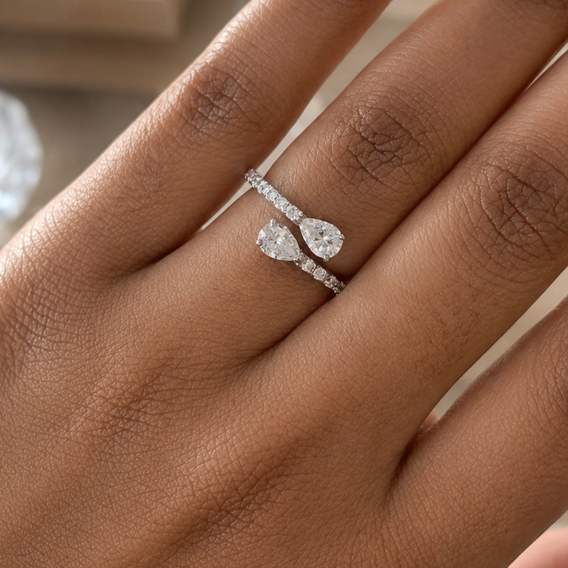 Alizia S Double Pear Adjustable Ring