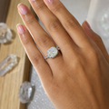 Alizia Oval Stone Crystal Ring Size 9