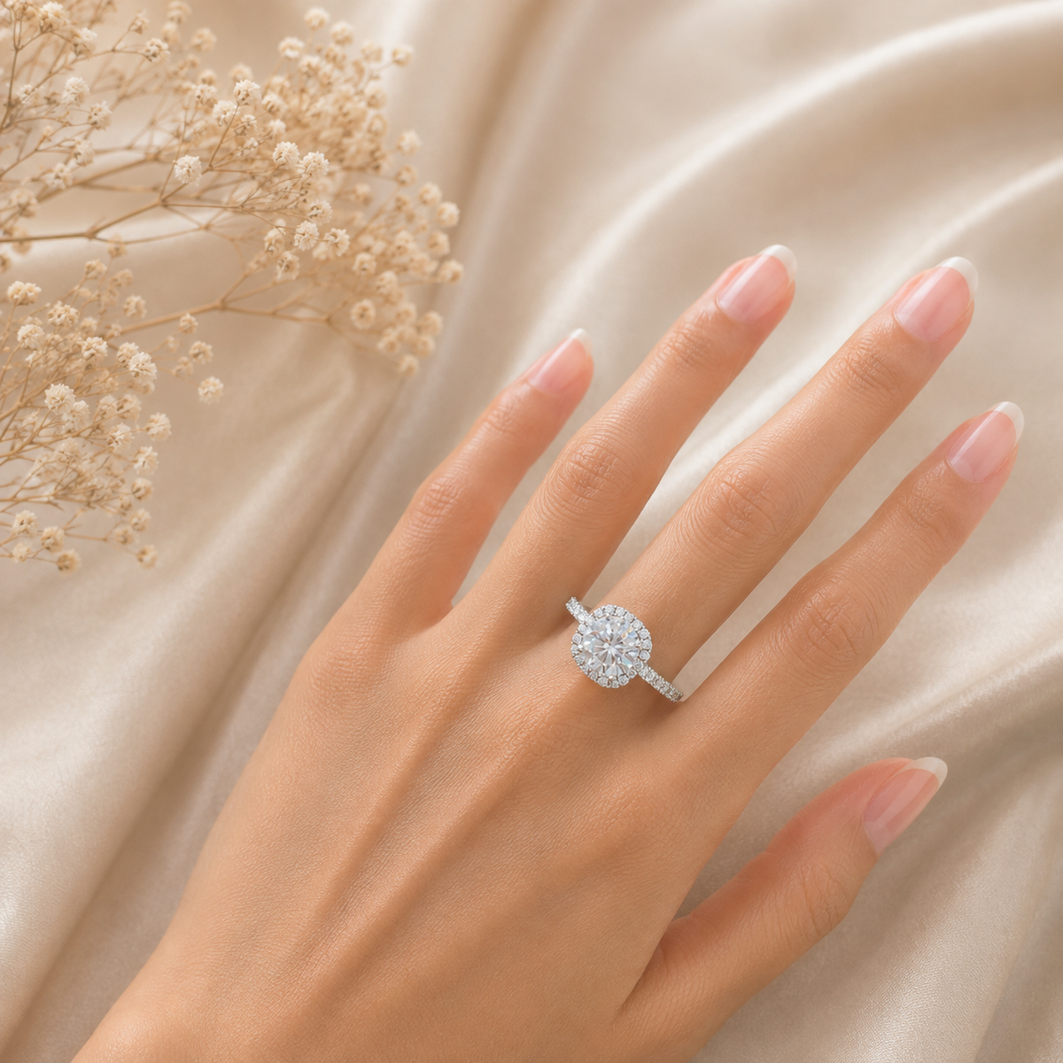 Alizia Halo Encrusted Ring Size 7