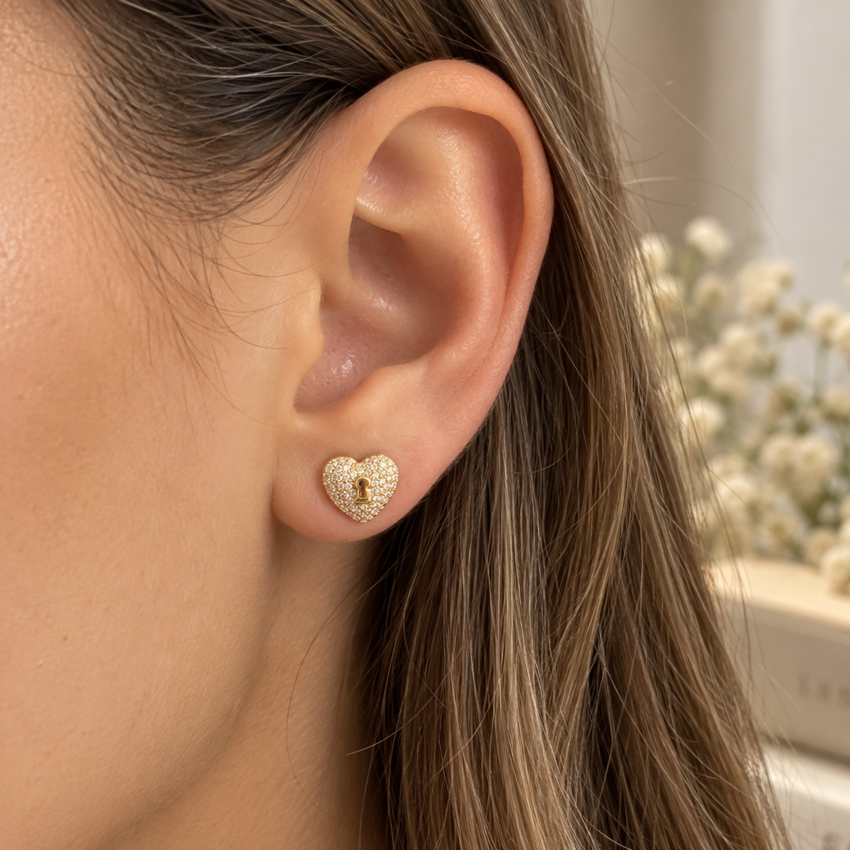 Alizia Crystal Sweetheart Stud Earrings