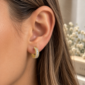 Alizia Chunky Gold Beaded Hoop Earrings