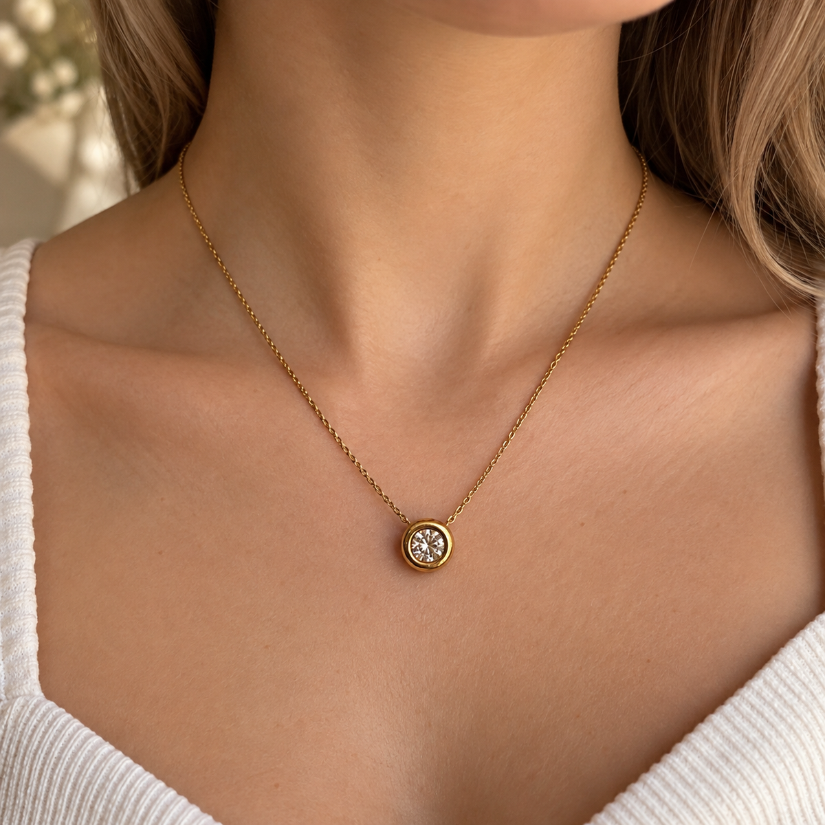 Alizia Moissanite Gold Necklace