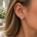 Alizia Circle Trio Moissanite Stud Earrings