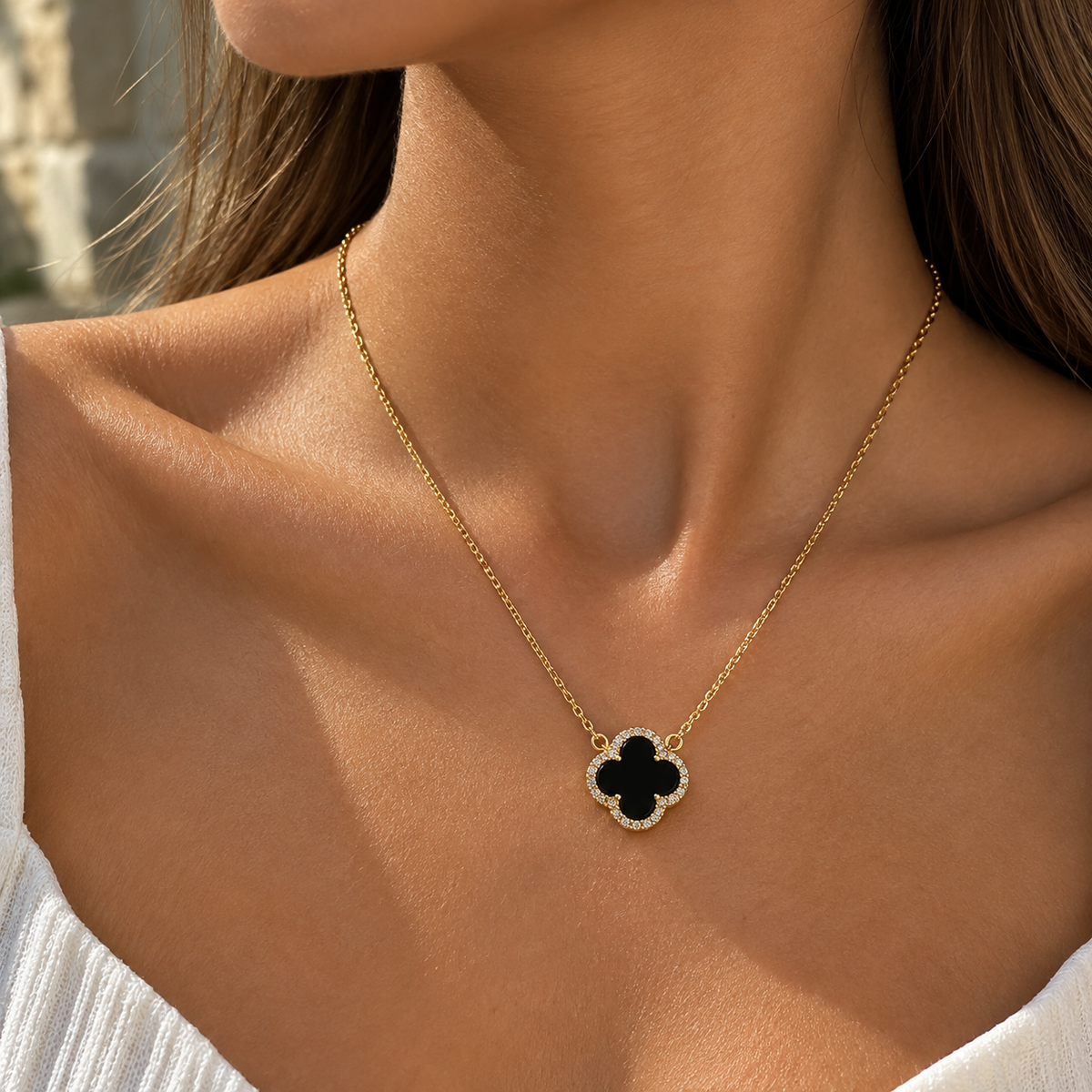 Alizia Crystal Edged Clove Necklace